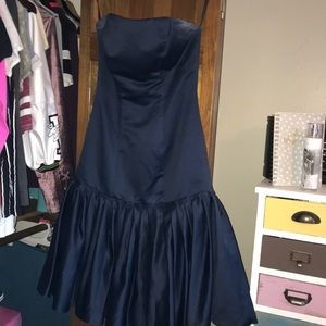 Navy blue strapless dress Worn once for 30 minutes